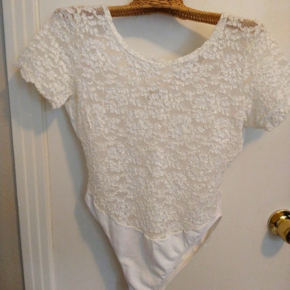 Vintage Gold Label Victoria's Secret Lace Bodysuit Lg